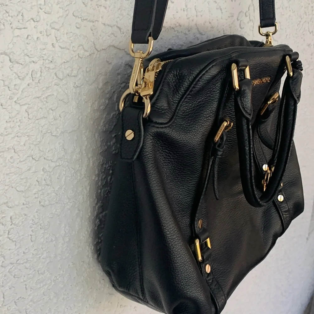 Michael Kors soft black leather shoulder bag